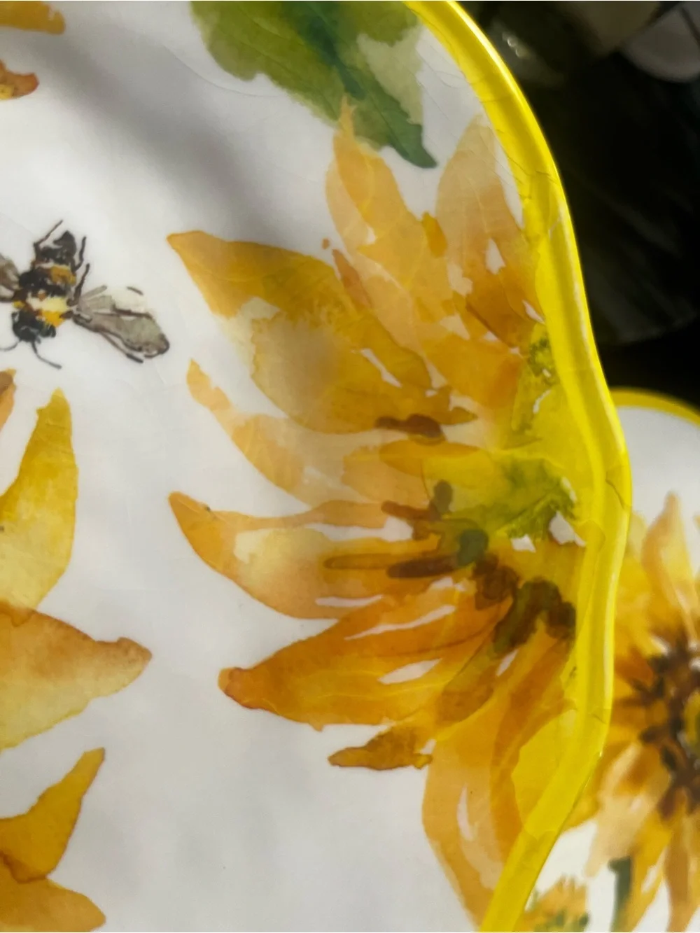 Sunflower Melamine Dinner & Salad Plates - set of 4 each totaling 8